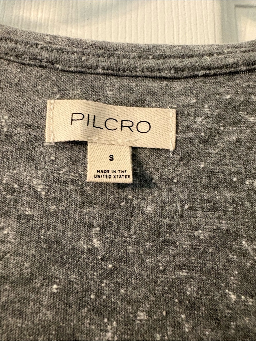 Pilcro Gray V-Neck Pocket Tee with Football Embroidery - Picture 2 of 3